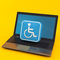 Handicap Symbol with Laptop