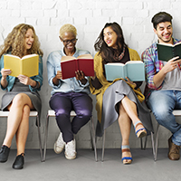 Diverse Millennials Reading Books